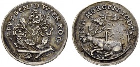 SCHWEIZ. BASEL. Medaillen. Silbermedaille o. J. (um 1640). Auf die Vergänglichkeit. 1.13 g. Winterstein 105. Schweizer Medaillen 1171. Sehr selten / V...