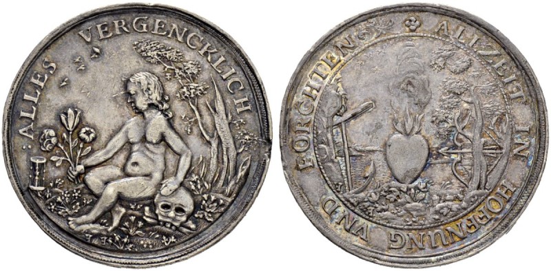 SCHWEIZ. BASEL. Medaillen. Silbermedaille o. J. (um 1645). Auf die Vergänglichke...
