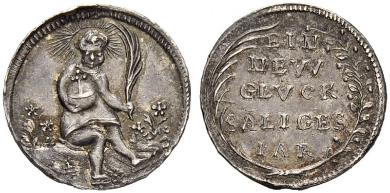 SCHWEIZ. BASEL. Medaillen. Silbermedaille o. J. (um 1650). Neujahrs-Glück-Medail...