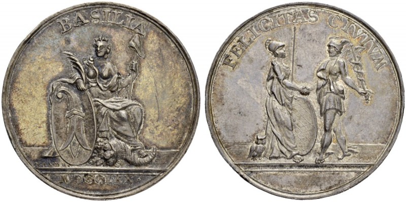 SCHWEIZ. BASEL. Medaillen. Verdienstmedaille in Silber 1770. 21.33 g. Winterstei...