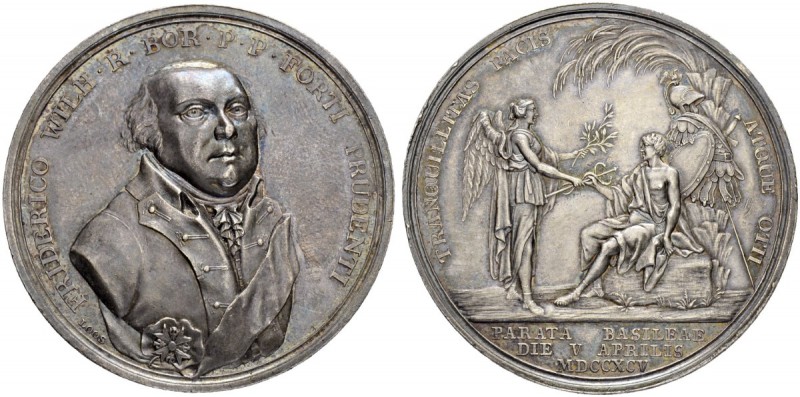 SCHWEIZ. BASEL. Medaillen. Silbermedaille 1795. Auf den Frieden zu Basel. 27.51 ...