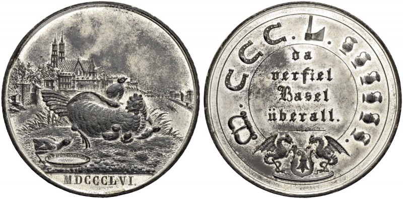 SCHWEIZ. BASEL. Medaillen. Zinnmedaille 1856. Auf die 500-Jahr-Gedenkfeier der Z...