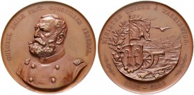SCHWEIZ. BASEL. Medaillen. Bronzemedaille 1886. Auf Colonel Emile Frey, Schweizer Botschafter in Basel 1882-1886. Stempel von G. Hantz. 61.3 mm. 113.7...