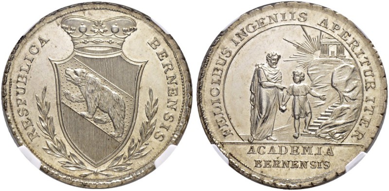 SCHWEIZ. BERN. Medaillen. Studentenpfennig o. J. (um 1800). Gekröntes Wappen zwi...