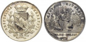 SCHWEIZ. BERN. Medaillen. Gärtnerpfennig o. J. (um 1820). Stempel von N. Lendi. Schweizer Medaillen 713. PCGS SP65. FDC / Uncirculated.