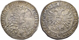 SCHWEIZ. GRAUBÜNDEN. Haldenstein, Herrschaft. Georg Philipp von Schauenstein, 1671-1695. Gulden (2/3 Taler) 1691. 15.97 g. Trachsel 887. D.T. 1597b. H...