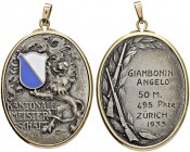 SCHWEIZ. SCHÜTZENTALER, SCHÜTZENMEDAILLEN & SCHÜTZENVARIA. Zürich. Silbermedaille 1933. Zürich. Kantonale Meisterschaft. 17.26 g. Richter (Schützenmed...