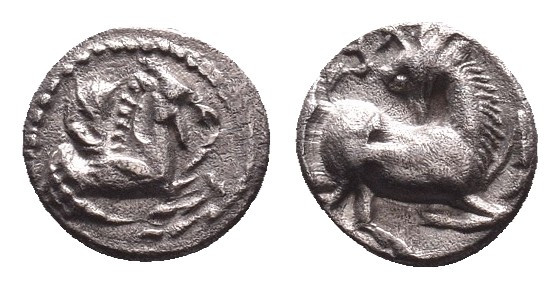 Greek Obol, Ca. 350-300 BC. AR
CILICIA, Kelenderis. 425-400- BC. AR Obol (0.83 ...