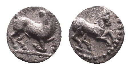 Greek Obol, Ca. 350-300 BC. AR
CILICIA, Kelenderis. 425-400- BC. AR Tetartemori...