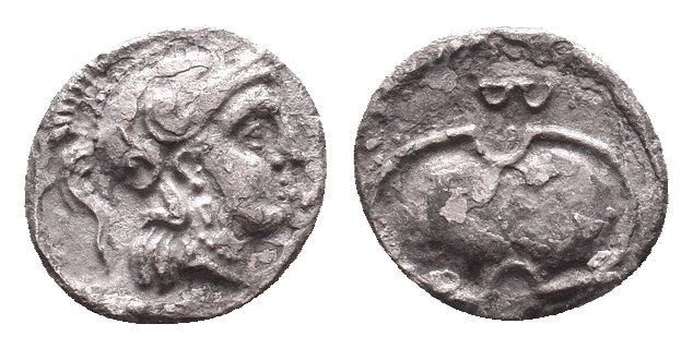 Greek Obol, Ca. 350-300 BC. AR
Cilicia, Balakros 333-323 BC, AR obol, Tarsos.
...