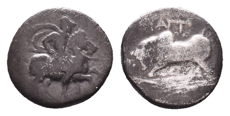 Greek Obol, Ca. 350-300 BC. AR
Ionia. Magnesia ad Maeander 350-325 BC. Skythos,...