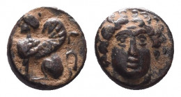 Greek Obol, Ca. 350-300 BC. AR
CARIA. Kaunos. Circa 390-370 BC. AE ??
Condition: Very Fine

Weight: 1.1 gr
Diameter: 9 mm