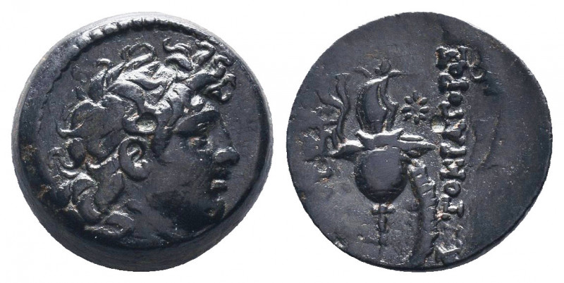 Seleukid Kingdom. Diodotos Tryphon. 142-138 B.C. AE. Antioch mint. Diademed head...