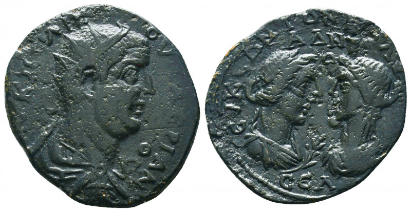 CILICIA, Seleucia ad Calycadnum. Valerian I. 253-260 AD. Æ. Radiate, draped, and...