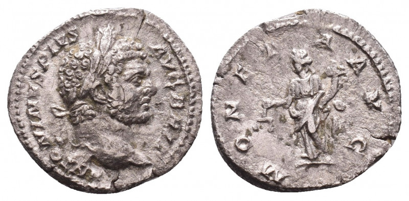 Roman Imperial Coins. Ae.
Caracalla. As Caesar, AD 196-198. AR Denarius
Condit...