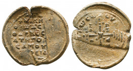 Byzantine Lead Seals, 7th - 13th Centuries

Condition: Very Fine




Weight: 6.5 gr
Diameter: 24 mm