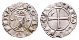 Crusaders Coins Ar Silver, Circa 1095 - 1271 AD,
Crusaders, Principality of Antioch. Bohémond III AR Denier. Circa 1163-1188. + BOAMVИDVS, helmeted h...