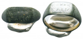 Ancient Roman Bronze Ring with an inscription, circa 1st - 3rd AD.


Condition: Very Fine




Weight: 3.6 gr
Diameter: 21 mm