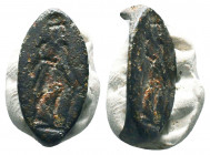 Ancient Roman Bronze Seal Ring with deity on bezel , circa 1st - 3rd AD.


Condition: Very Fine




Weight: 2.8 gr
Diameter: 22 mm