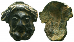 Ancient Roman Bronze Bust , circa 1st - 3rd AD.

Provenance: Property of Dara Collections

Condition: Very Fine

Weight: 50+ gr
Diameter: 40 mm