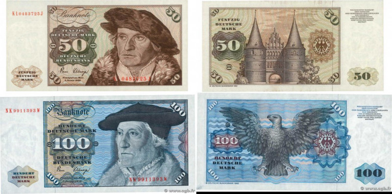 Country : GERMAN FEDERAL REPUBLIC 
Face Value : 50 et 100 Deutsche Mark Lot 
Dat...