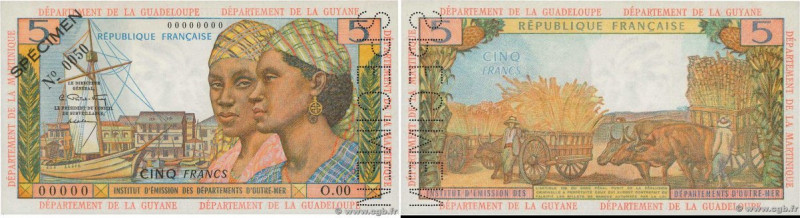 Country : FRENCH ANTILLES 
Face Value : 5 Francs Spécimen 
Date : (1964) 
Period...