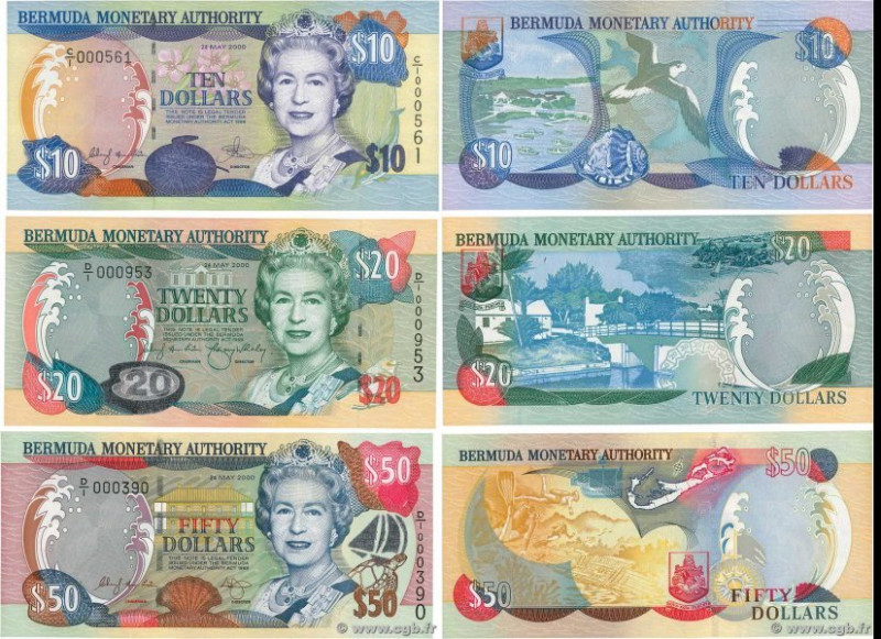 Country : BERMUDA 
Face Value : 10, 20 et 50 Dollars Petit numéro 
Date : 24 mai...