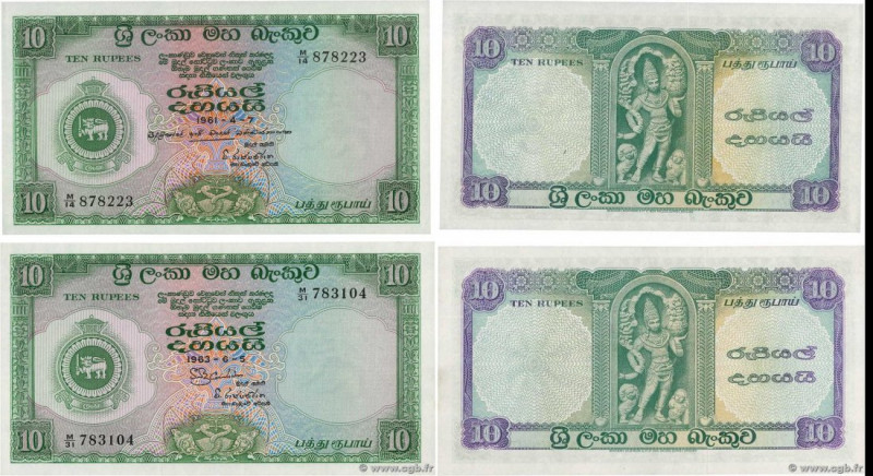Country : CEYLON 
Face Value : 10 Rupees Lot 
Date : 1961-1963 
Period/Province/...