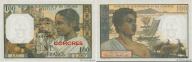 Country : COMOROS 
Face Value : 100 Francs  
Date : (1963) 
Period/Province/Bank : Banque de Madagascar et des Comores 
Catalogue reference : P.3b 
Al...