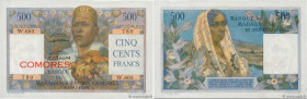 Country : COMOROS 
Face Value : 500 Francs  
Date : (1963) 
Period/Province/Bank : Banque de Madagascar et des Comores 
Catalogue reference : P.4b 
Al...