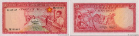 Country : BELGIAN CONGO 
Face Value : 50 Francs  
Date : 01 juillet 1957 
Period/Province/Bank : Banque Centrale du Congo Belge et du Ruanda-Urundi 
C...