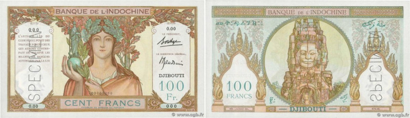 Country : DJIBOUTI 
Face Value : 100 Francs Spécimen 
Date : (1931) 
Period/Prov...