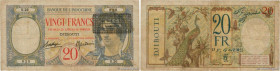 Country : DJIBOUTI 
Face Value : 20 Francs  
Date : (1943) 
Period/Province/Bank : Banque de l'Indochine 
Catalogue reference : P.12A 
Additional refe...