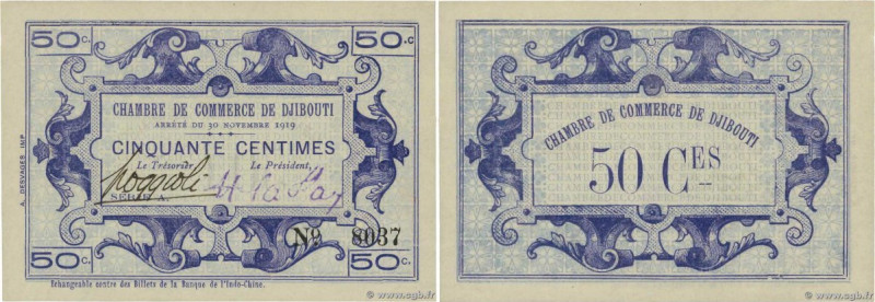 Country : DJIBOUTI 
Face Value : 50 Centimes  
Date : 30 novembre 1919 
Period/P...