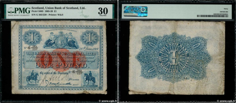 Country : SCOTLAND 
Face Value : 1 Pound  
Date : 20 juin 1919 
Period/Province/...