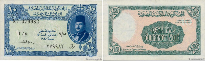 Country : EGYPT 
Face Value : 10 Piastres  
Date : (1940) 
Period/Province/Bank ...