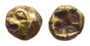 IONIA.Phokaia.Circa 625-522 BC.EL 1/48 Stater.Head of seal left / Incuse square ...