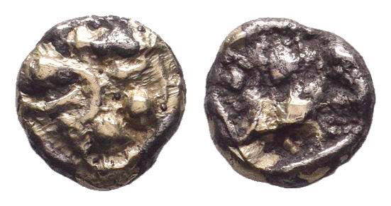 IONIA.Uncertain.Circa 600-550 BC. EL 12th State.Uncertain design, possibly a whe...