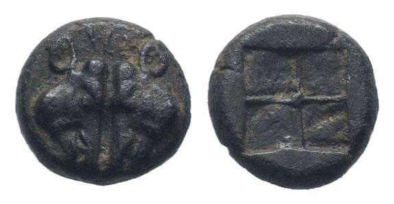 LESBOS. Unattributed early mint.Circa 550-480 BC. BI 1/24 Stater.Confronted boar...
