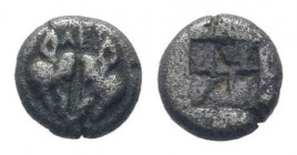 LESBOS.Unattributed early mint.Circa 550-480 BC. BI 1/24 Stater.Confronted boars heads / Four part incuse square. SNG Copenhagen 288; HGC 6, 1071.Fine...