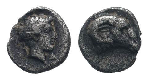 TROAS.Kebren.Circa 387-310 BC. AR Obol. Ram’s head right / Youthful male head ri...