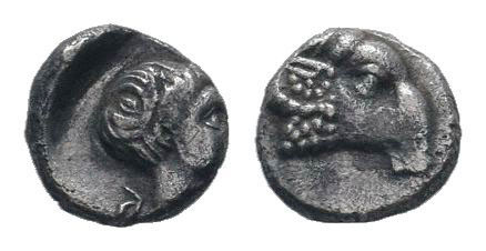 TROAS.Kebren.Circa 387-310 BC. AR Obol. Ram’s head right / Youthful male head ri...