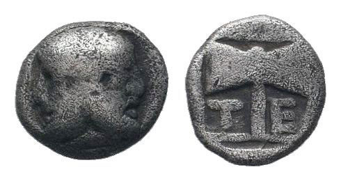 TROAS.Tenedos .Circa 500-400 BC.AR Obol. Janiform head, female on left, male on ...