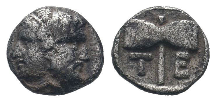 TROAS.Tenedos .Circa 500-400 BC.AR Obol. Janiform head, female on left, male on ...
