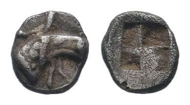 IONIA.Phokaia.Circa 530-510 BC.AR Obol.Head of griffin right / Quadripartite inc...