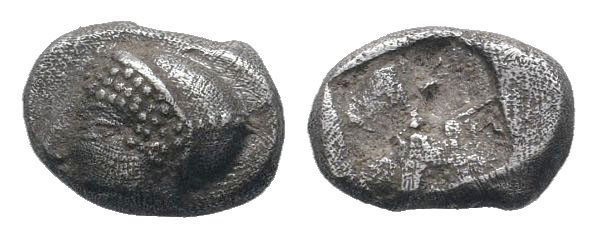 IONIA. Phokaia. Circa 521-478 BC.AR Diobol. Head of a nymph to left, wearing a s...