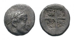 IONIA.Kolophon.350 BC.AR Tartemorion.Facing head of Apollo. / Quadripartite incuse square.Klein 401 var.Very fine.

Weight : 0.2 gr

Diameter : 6 mm