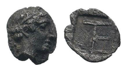 IONIA.Phokaia.Circa 530-510 BC.AR Obol.Head of griffin right / Quadripartite inc...
