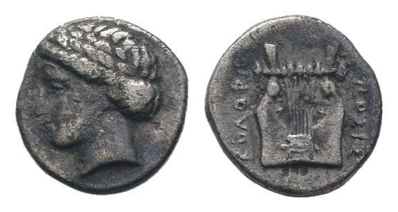 IONIA.Kolophon.375-360 BC. BC.AR Drachm.Laureate head of Apollo / KOΛΟΦΩ ΠΟΣΙΣ, ...