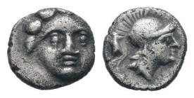 PISIDIA.Selge.Circa 350-300 BC.AR obol. head of Gorgoneion/head of Athena.SNG BN 1930; SNG PFPS 336.Very fine.

Weight : 0.9 gr

Diameter : 9 mm